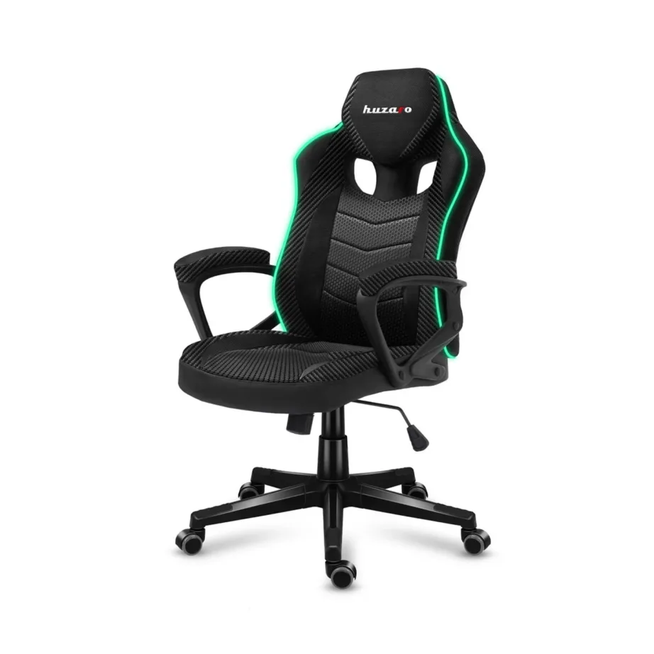 Huzaro Force 2.5 RGB Mesh, 68 cm laiune reguleeritav ergonoomiline mänguritool LED-valgustuse ja pehme võrkkangaga, must/hall, max 130 kg – 3
