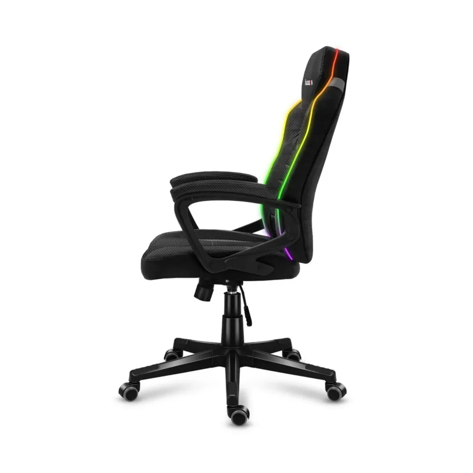 Huzaro Force 2.5 RGB Mesh, 68 cm laiune reguleeritav ergonoomiline mänguritool LED-valgustuse ja pehme võrkkangaga, must/hall, max 130 kg – 4
