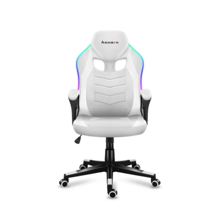 Huzaro Force 2.5 RGB White Mesh 68 cm valge kangast ergonoomiline gaming-tool, RGB valgustus, kõrguse reguleerimine, 130 kg kandevõime, pult kaasas – 4