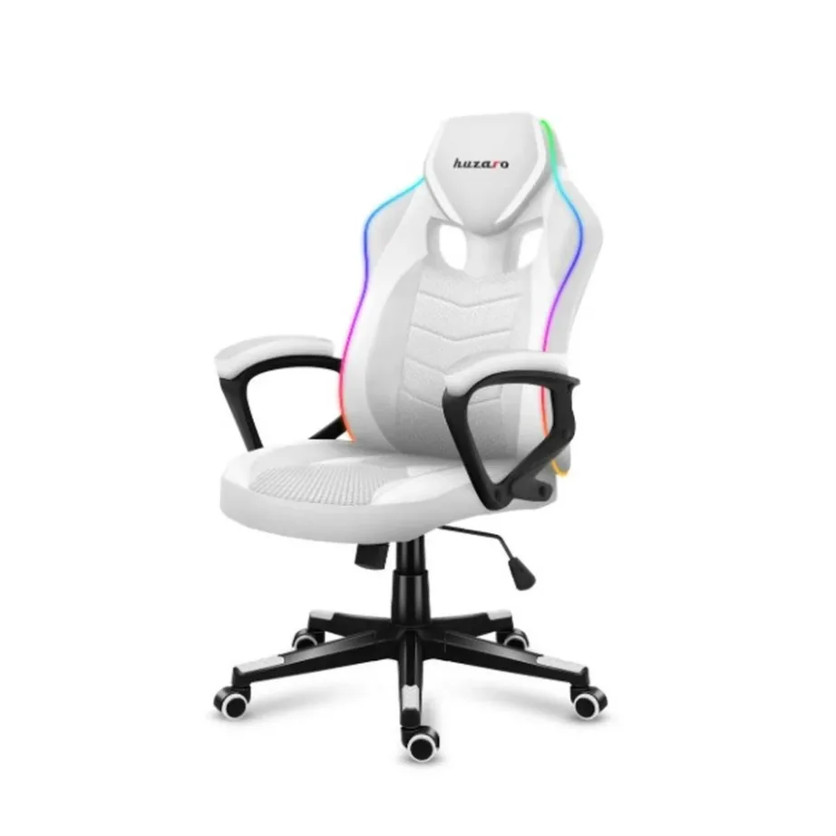 Huzaro Force 2.5 RGB White Mesh 68 cm valge kangast ergonoomiline gaming-tool, RGB valgustus, kõrguse reguleerimine, 130 kg kandevõime, pult kaasas – 7