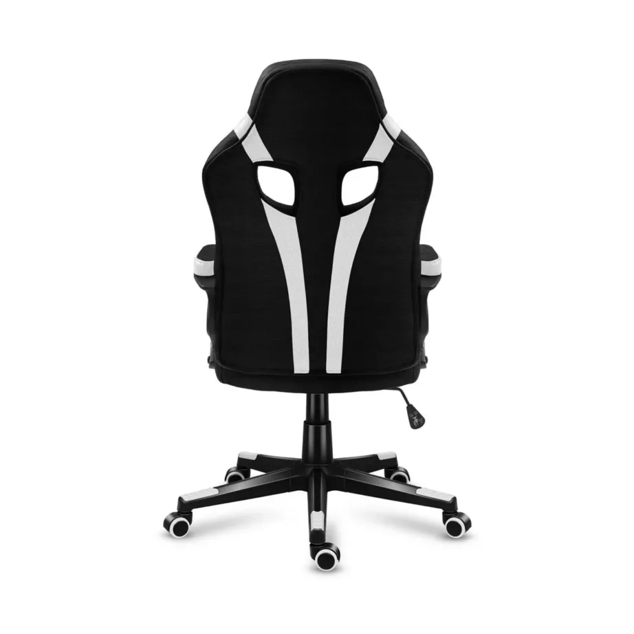 Huzaro Force 2.5 White Mesh 68×102-112 cm valge-must ergonoomiline mänguritool, reguleeritava kõrguse, kangast ja võrkmaterjalist istmega, pehme käetoega, maksimaalne kandevõime 130 kg – 3