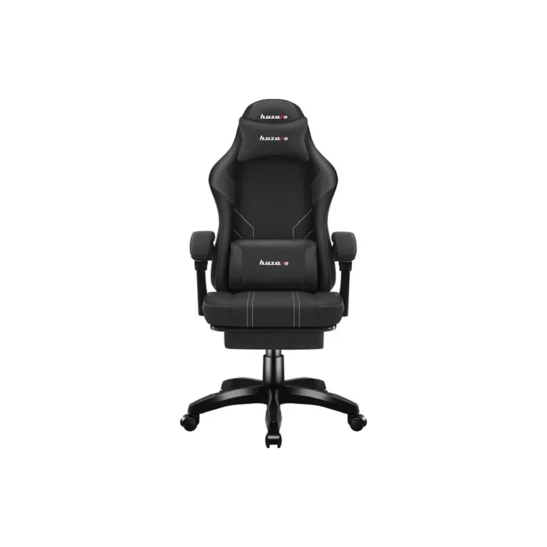 Huzaro Force 3.7 Carbon Black 60 cm laiune ergonoomiline must mänguritool nimmepadja ja peatoega