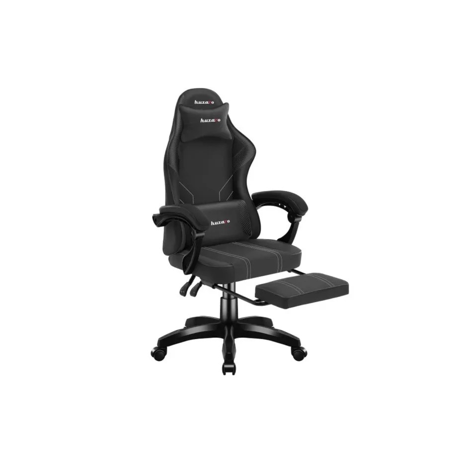 Huzaro Force 3.7 Carbon Black 60 cm laiune ergonoomiline must mänguritool nimmepadja ja peatoega – 5