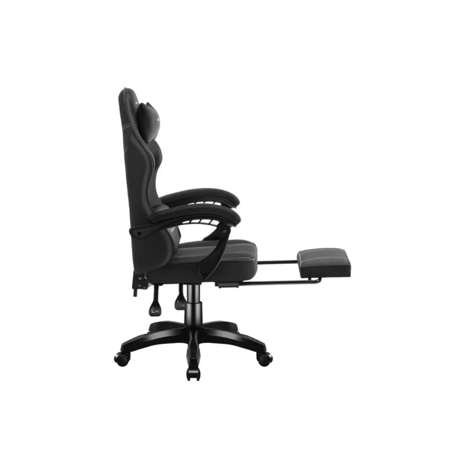 Huzaro Force 3.7 Carbon Black 60 cm laiune ergonoomiline must mänguritool nimmepadja ja peatoega – 6