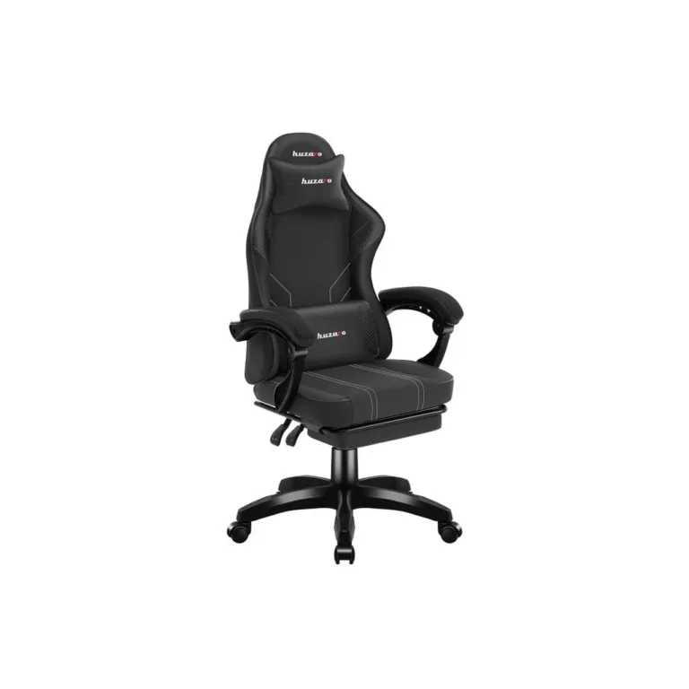 Huzaro Force 3.7 Carbon Black 60 cm laiune ergonoomiline must mänguritool nimmepadja ja peatoega