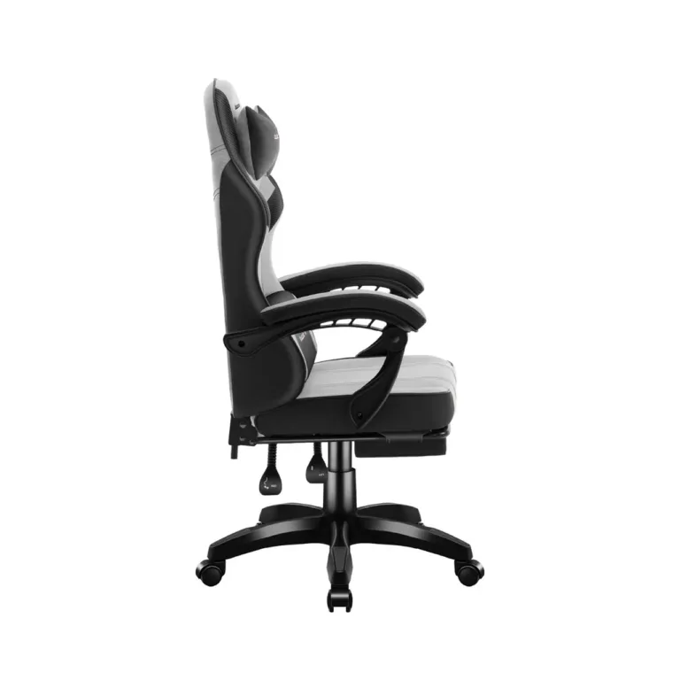 Huzaro Force 3.7 Grey 60 cm laiune ergonoomiline mänguritool pehme istme, reguleeritava kõrguse, sinivalge seljatoe ning nimmepadja ja kaelatoega