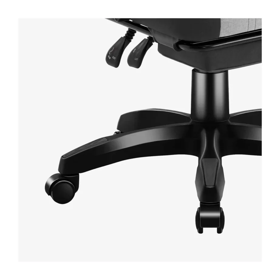 Huzaro Force 3.7 Grey 60 cm laiune ergonoomiline mänguritool pehme istme, reguleeritava kõrguse, sinivalge seljatoe ning nimmepadja ja kaelatoega – 8