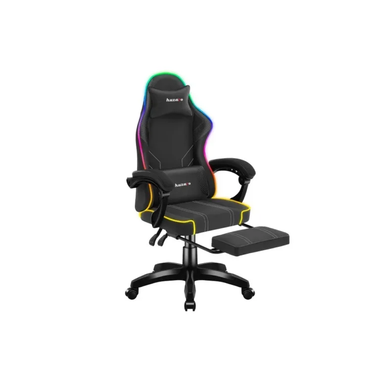 Huzaro Force 3.7 RGB Black 60 cm lai reguleeritav mänguritool valgustuse ja ergonoomilise disainiga