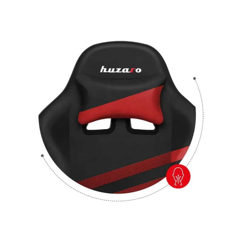 Huzaro Force 4.4 71 cm punane/must ergonoomiline võrgust kangaga gaming-tool, 130 kg, peatoe ja nimmetoega