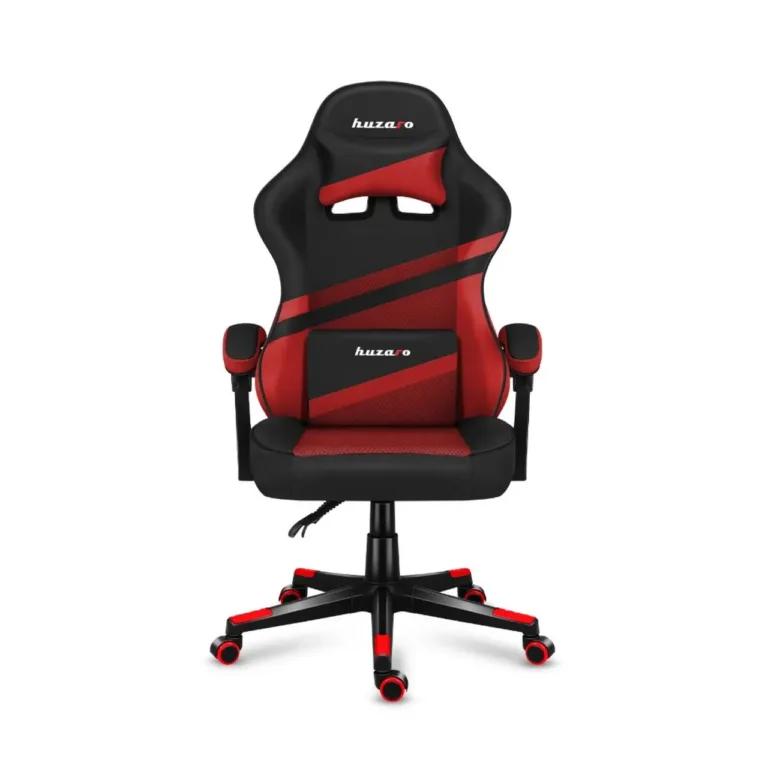 Huzaro Force 4.4 71 cm punane/must ergonoomiline võrgust kangaga gaming-tool, 130 kg, peatoe ja nimmetoega