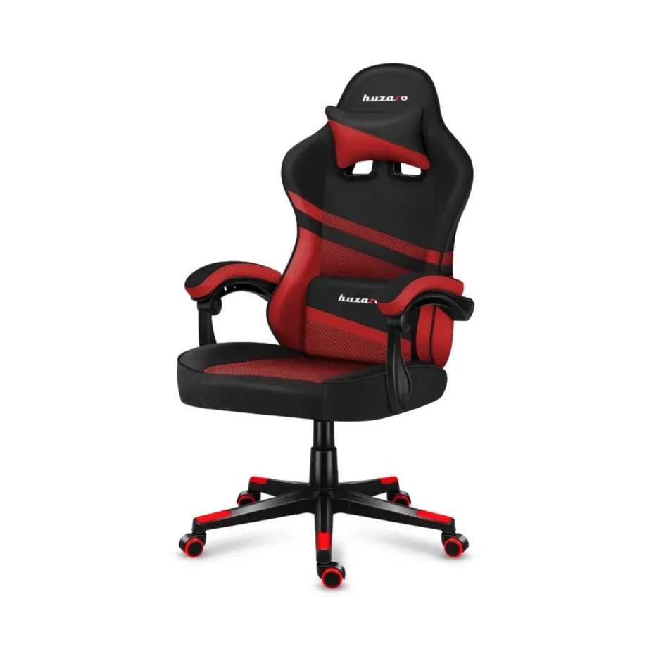 Huzaro Force 4.4 71 cm punane/must ergonoomiline võrgust kangaga gaming-tool, 130 kg, peatoe ja nimmetoega - 4