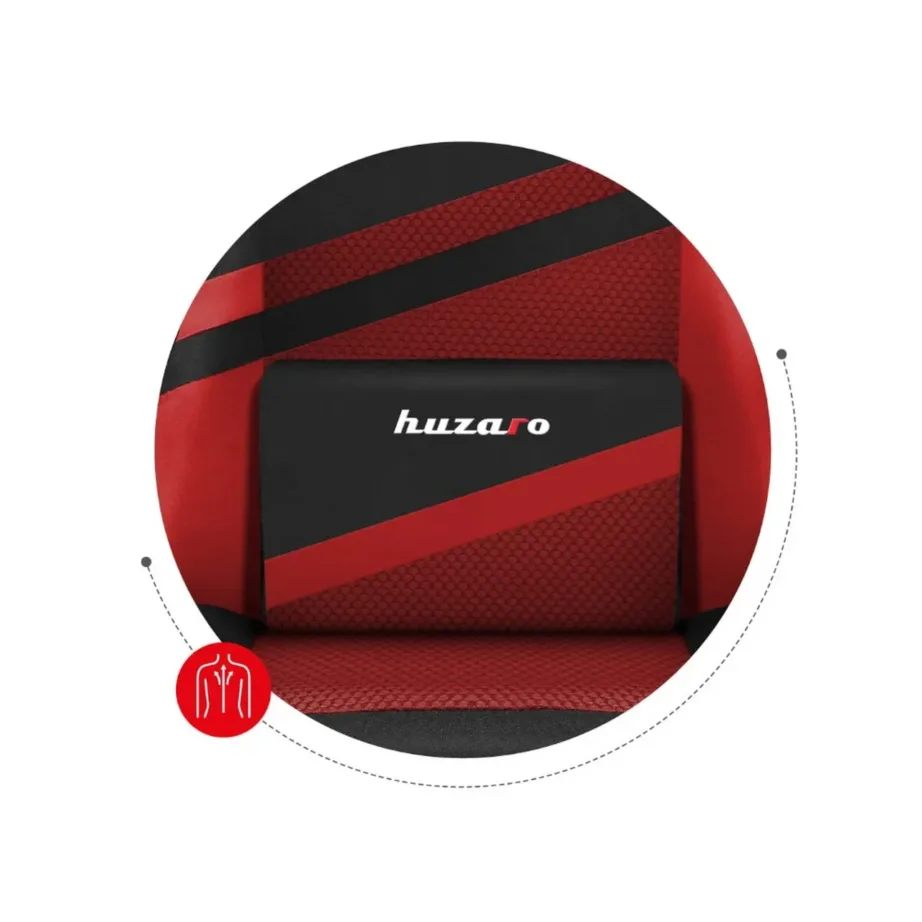 Huzaro Force 4.4 71 cm punane/must ergonoomiline võrgust kangaga gaming-tool, 130 kg, peatoe ja nimmetoega - 6