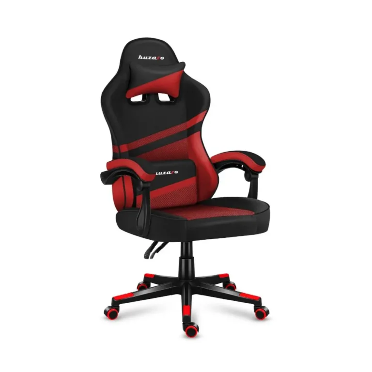 Huzaro Force 4.4 71 cm punane/must ergonoomiline võrgust kangaga gaming-tool, 130 kg, peatoe ja nimmetoega