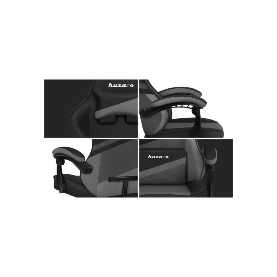 Huzaro Force 4.4 hall võrkriidest mänguritool 71x71x115–125 cm, ergonoomiline, reguleeritav kõrgus, pehmed käetoed, kaela- ja nimmepadjad, kandevõime 130 kg – 5