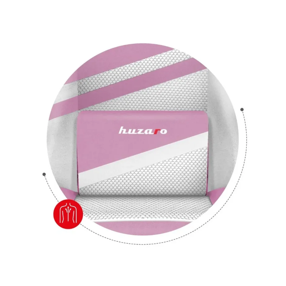 Huzaro Force 4.4 Pink Mesh 71 cm lai roosa/valge võrguga ergonoomiline mänguritool, terasraam, 130 kg kandevõime – 5