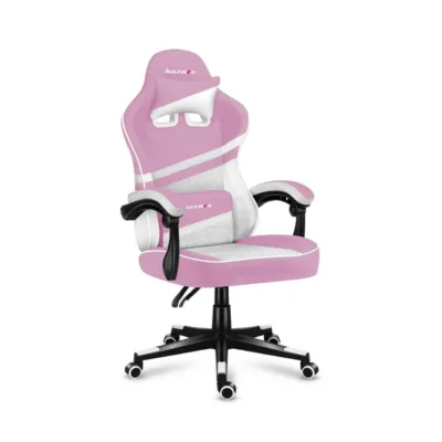 Huzaro Force 4.4 Pink Mesh 71 cm lai roosa/valge võrguga ergonoomiline mänguritool, terasraam, 130 kg kandevõime