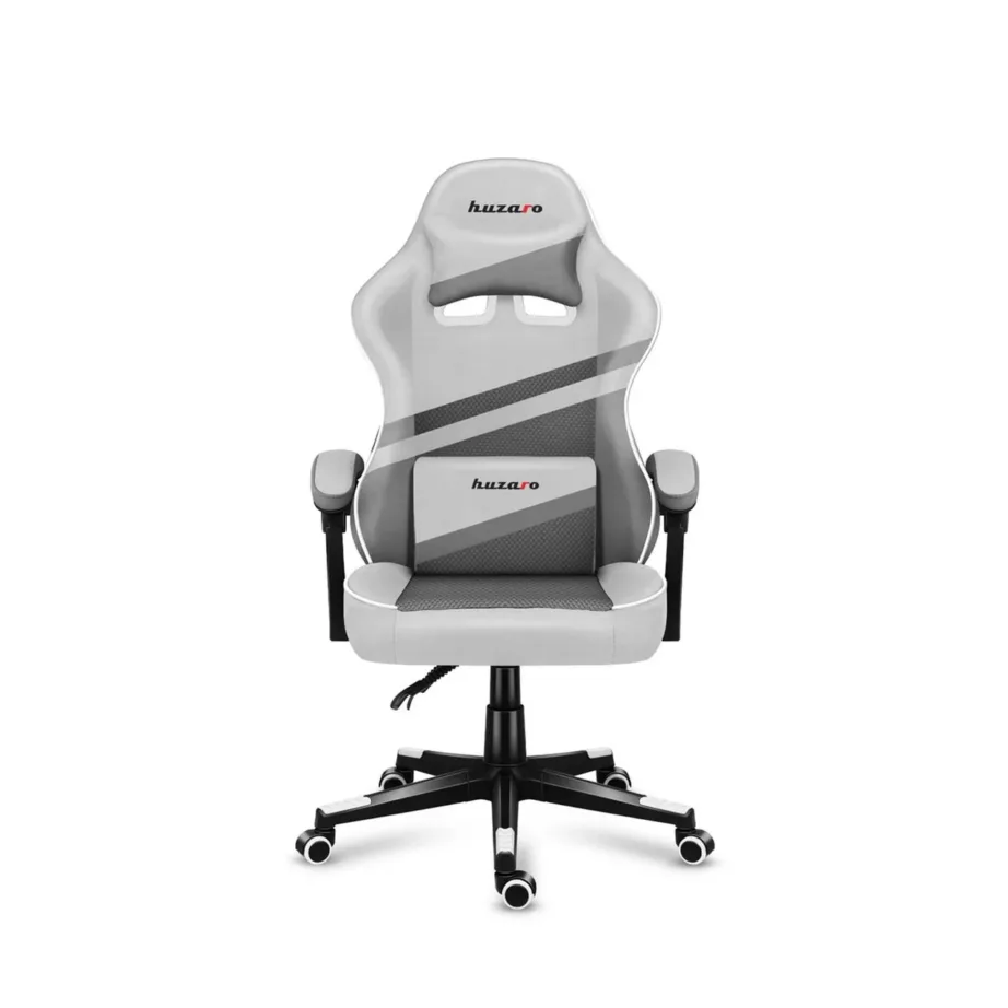 Huzaro Force 4.4 White Mesh 71x71x115–125 cm ergonoomiline mänguritool hingava võrkkangaga, valge/hall, terasalusega, kuni 130 kg – 3