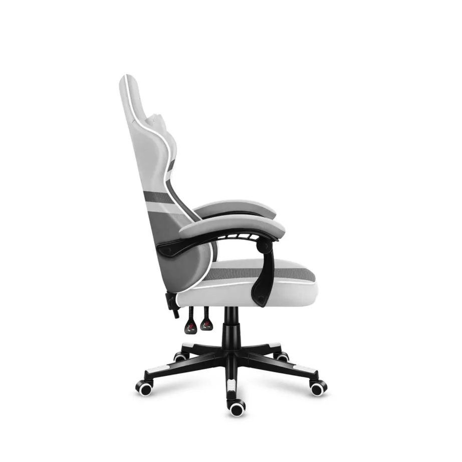 Huzaro Force 4.4 White Mesh 71x71x115–125 cm ergonoomiline mänguritool hingava võrkkangaga, valge/hall, terasalusega, kuni 130 kg – 5