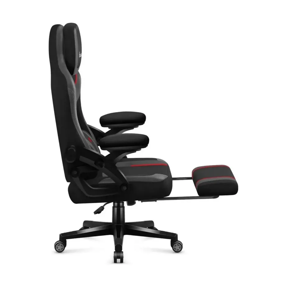 Huzaro Force 4.6 Carbon 64x56x129 cm hall-must mänguritool jalatoe ja reguleeritavate käetugedega, kangast, max 130 kg – 3