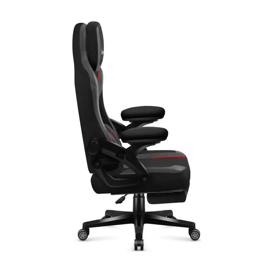 Huzaro Force 4.6 Carbon 64x56x129 cm hall-must mänguritool jalatoe ja reguleeritavate käetugedega, kangast, max 130 kg – 4