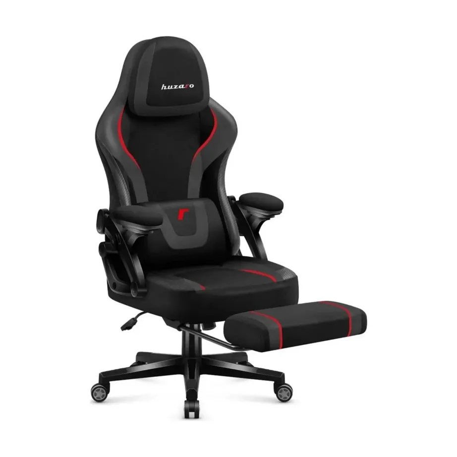 Huzaro Force 4.6 Carbon 64x56x129 cm hall-must mänguritool jalatoe ja reguleeritavate käetugedega, kangast, max 130 kg – 5