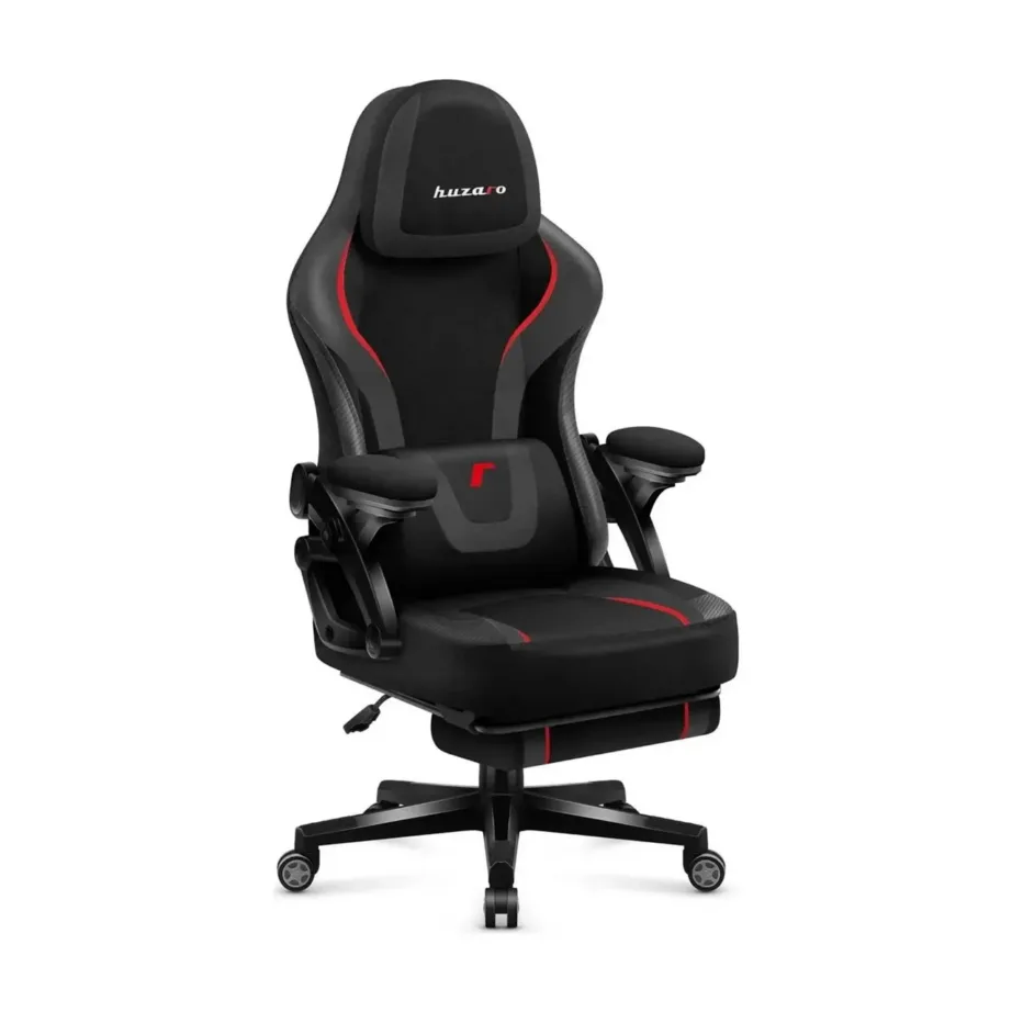 Huzaro Force 4.6 Carbon 64x56x129 cm hall-must mänguritool jalatoe ja reguleeritavate käetugedega, kangast, max 130 kg – 6