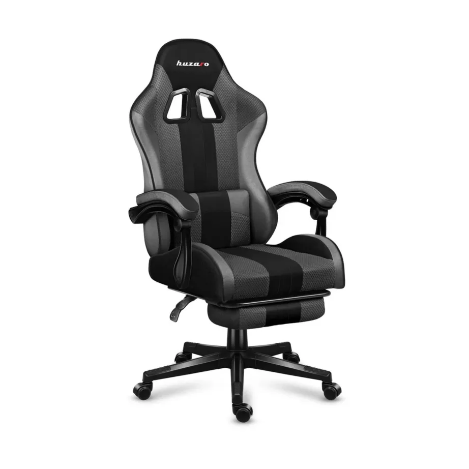 Huzaro Force 4.7 67 cm lai hall-must ergonoomiline mänguritool, hingav kangas, jalatugi, 140 kg kandevõime – 11