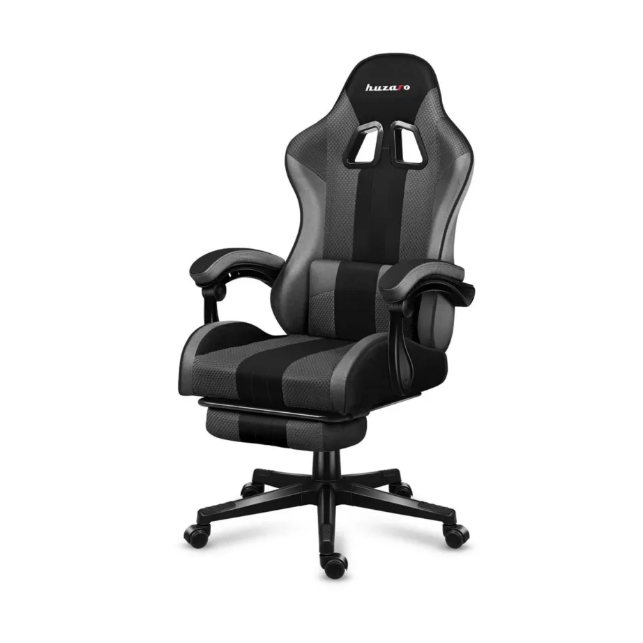 Huzaro Force 4.7 67 cm lai hall-must ergonoomiline mänguritool, hingav kangas, jalatugi, 140 kg kandevõime – 12