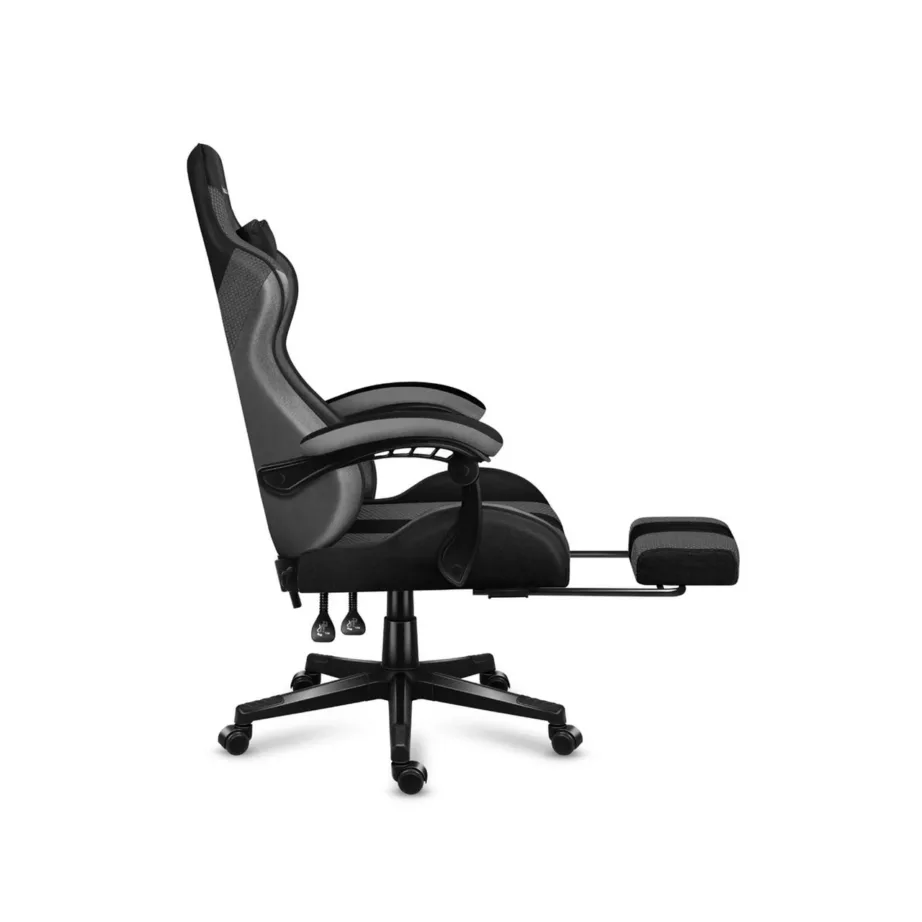 Huzaro Force 4.7 67 cm lai hall-must ergonoomiline mänguritool, hingav kangas, jalatugi, 140 kg kandevõime – 4