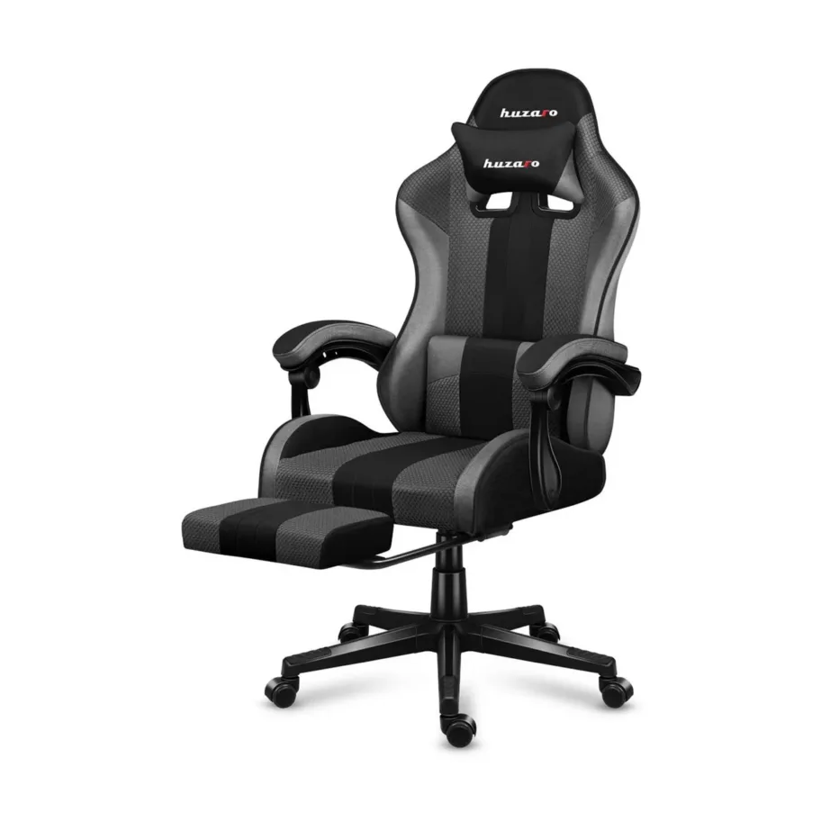 Huzaro Force 4.7 67 cm lai hall-must ergonoomiline mänguritool, hingav kangas, jalatugi, 140 kg kandevõime – 7