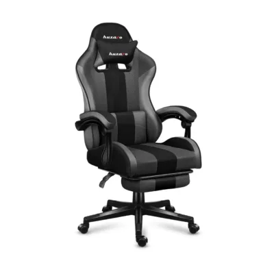 Huzaro Force 4.7 67 cm lai hall-must ergonoomiline mänguritool, hingav kangas, jalatugi, 140 kg kandevõime