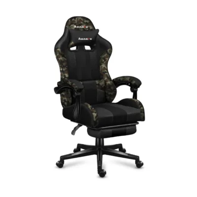Huzaro Force 4.7 camo kangast mänguritool jalatoe ja nimmepadjaga, 67x50x113-123 cm, 140 kg