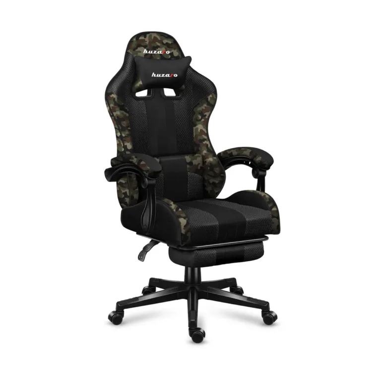 Huzaro Force 4.7 camo kangast mänguritool jalatoe ja nimmepadjaga, 67x50x113-123 cm, 140 kg