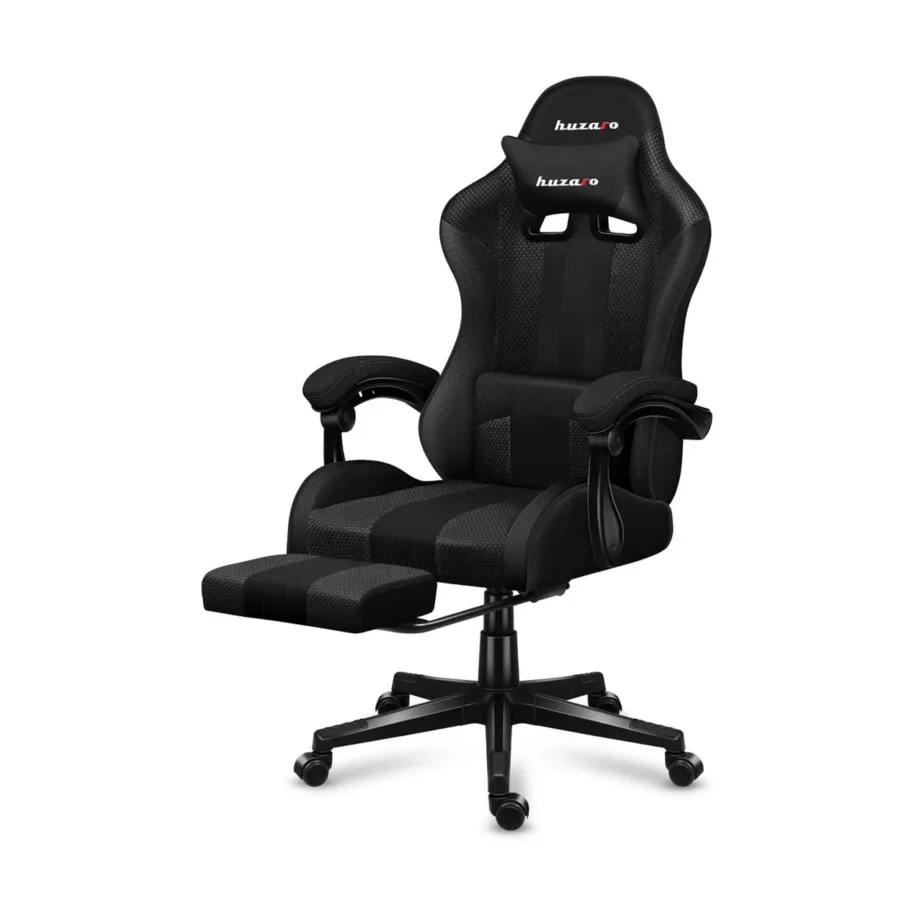 Huzaro Force 4.7 Carbon Mesh must 67 cm lai ergonoomiline mänguritool jalatoe ja pehme kangaga, 140 kg – 10