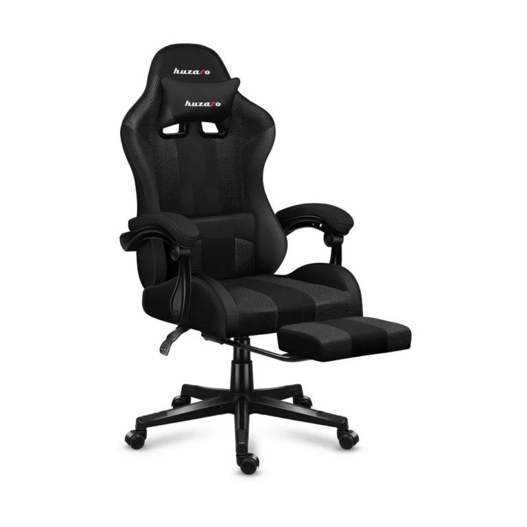 Huzaro Force 4.7 Carbon Mesh must 67 cm lai ergonoomiline mänguritool jalatoe ja pehme kangaga, 140 kg