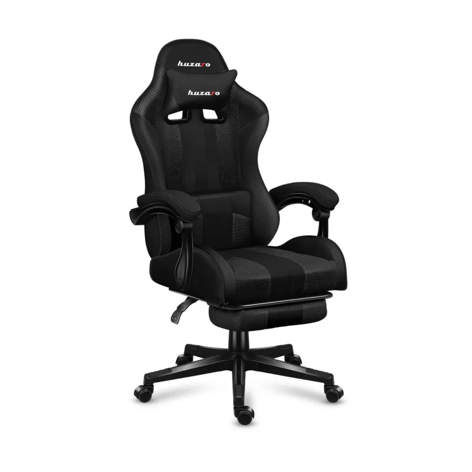 Huzaro Force 4.7 Carbon Mesh must 67 cm lai ergonoomiline mänguritool jalatoe ja pehme kangaga, 140 kg