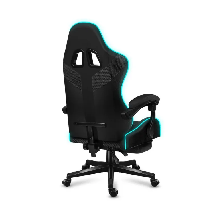 Huzaro Force 4.7 RGB Mesh 67 cm lai must kangast mänguritool jalatoe ja reguleeritava RGB valgustusega, max 140 kg