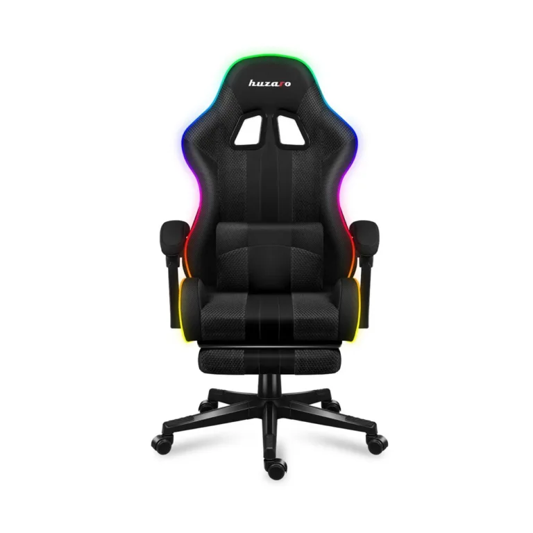Huzaro Force 4.7 RGB Mesh 67 cm lai must kangast mänguritool jalatoe ja reguleeritava RGB valgustusega, max 140 kg