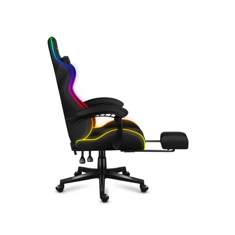 Huzaro Force 4.7 RGB Mesh 67 cm lai must kangast mänguritool jalatoe ja reguleeritava RGB valgustusega, max 140 kg