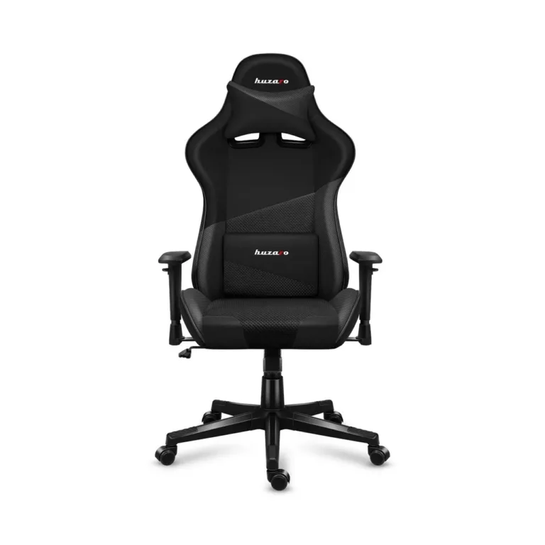Huzaro Force 6.2 Carbon must mänguritool, hingav võrkkangas, ergonoomiline, reguleeritav kõrgus 44–53,5 cm, kallutatav seljatugi, maksimaalne kandevõime 130 kg
