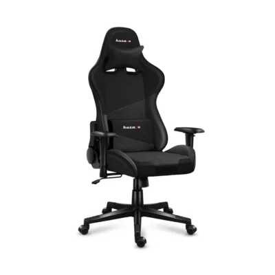 Huzaro Force 6.2 Carbon must mänguritool, hingav võrkkangas, ergonoomiline, reguleeritav kõrgus 44–53,5 cm, kallutatav seljatugi, maksimaalne kandevõime 130 kg