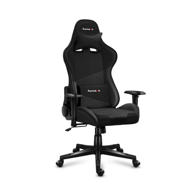 Huzaro Force 6.2 Carbon must mänguritool, hingav võrkkangas, ergonoomiline, reguleeritav kõrgus 44–53,5 cm, kallutatav seljatugi, maksimaalne kandevõime 130 kg