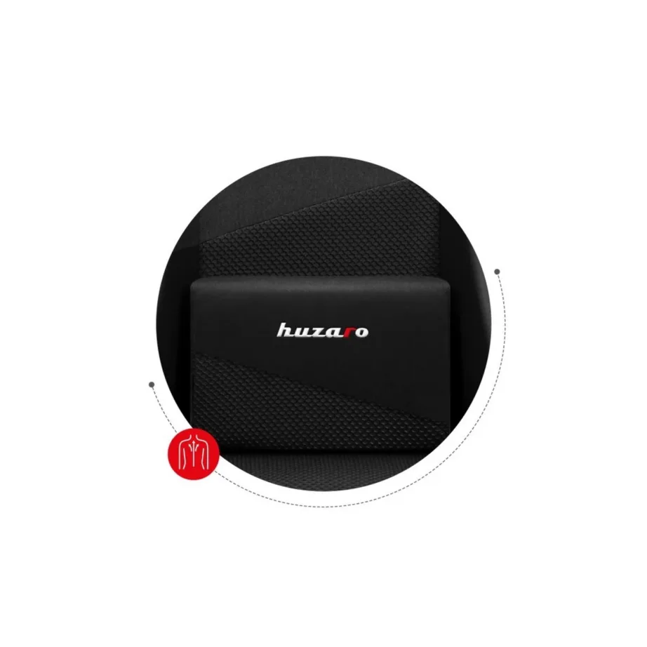 Huzaro Force 6.3 RGB Mesh 125–135 cm must/multicolor ergonoomiline PC mänguritool, valgustusega ja reguleeritava seljatoega, terasraam, 130 kg – 3