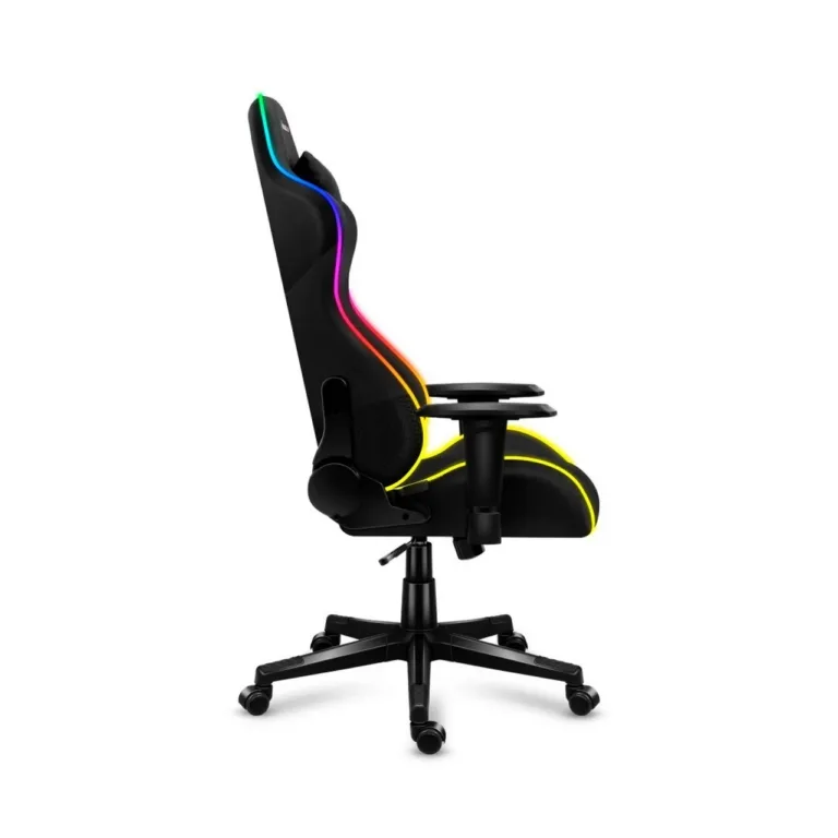 Huzaro Force 6.3 RGB Mesh 125–135 cm must/multicolor ergonoomiline PC mänguritool, valgustusega ja reguleeritava seljatoega, terasraam, 130 kg