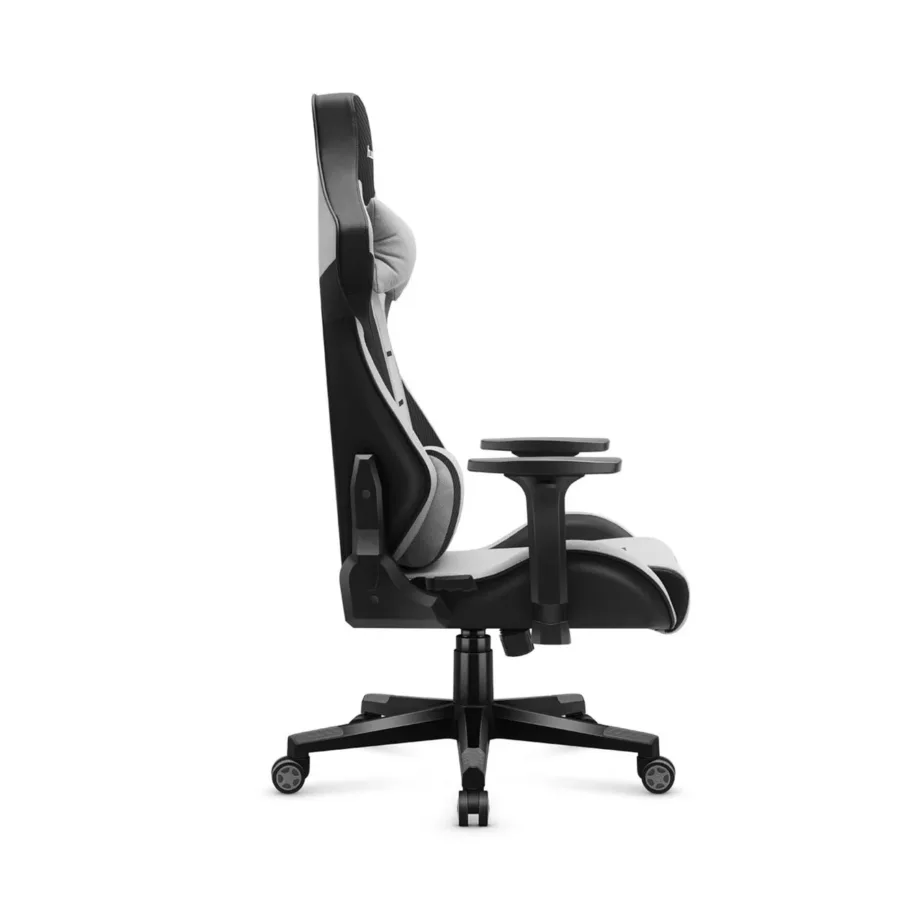Huzaro Force 7.6 hall-must kangast ergonoomiline mänguritool, 150 kg kandevõime, kallutatav seljatugi, 3D käetoed, nimmepadi ja kaelapadi – 3