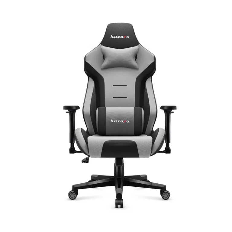 Huzaro Force 7.6 hall-must kangast ergonoomiline mänguritool, 150 kg kandevõime, kallutatav seljatugi, 3D käetoed, nimmepadi ja kaelapadi