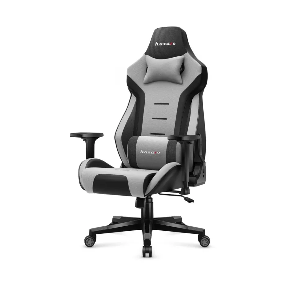 Huzaro Force 7.6 hall-must kangast ergonoomiline mänguritool, 150 kg kandevõime, kallutatav seljatugi, 3D käetoed, nimmepadi ja kaelapadi – 10