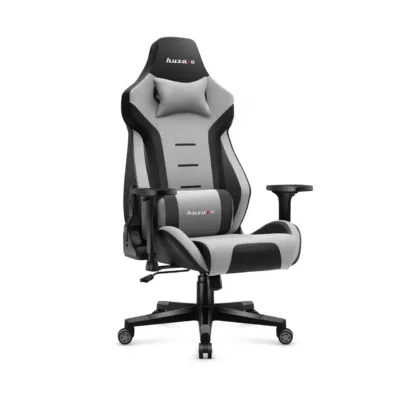 Huzaro Force 7.6 hall-must kangast ergonoomiline mänguritool, 150 kg kandevõime, kallutatav seljatugi, 3D käetoed, nimmepadi ja kaelapadi