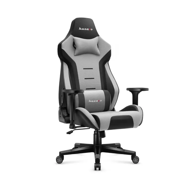 Huzaro Force 7.6 hall-must kangast ergonoomiline mänguritool, 150 kg kandevõime, kallutatav seljatugi, 3D käetoed, nimmepadi ja kaelapadi