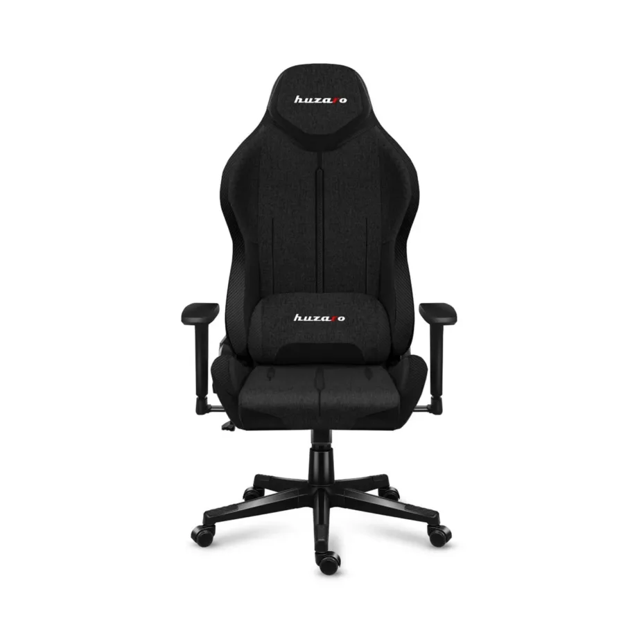 Huzaro Force 7.9 must tekstiilist gaming-tool 73x73x128–138 cm, ergonoomiline, reguleeritav seljatugi 90–160°, 150 kg kandevõime, PU rataste ja kõva käetoega – 2